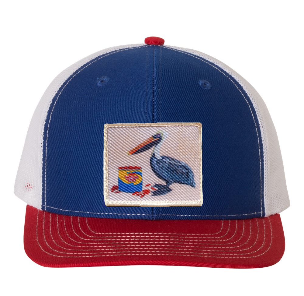 Red/White/Royal Trucker Hats Flyn Costello Gone Fishin'