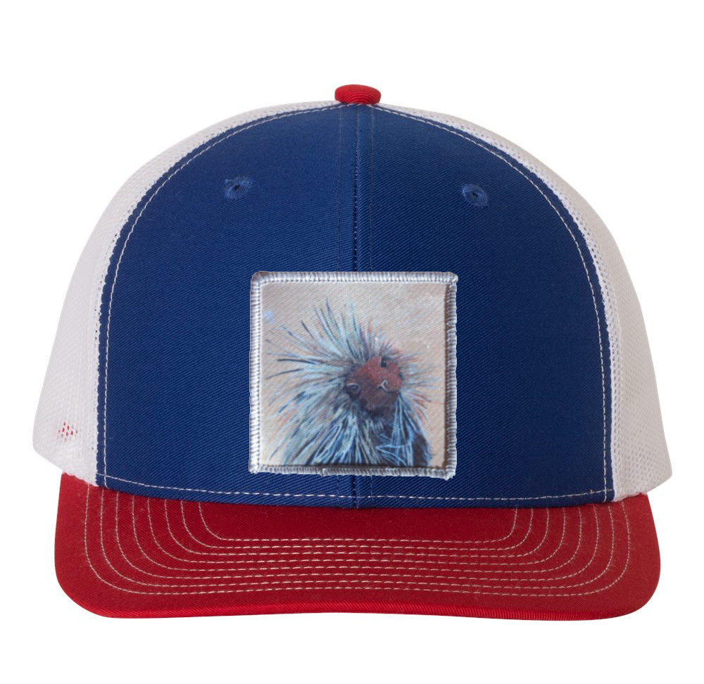 Red/White/Royal Trucker Hats Flyn Costello Porcupine
