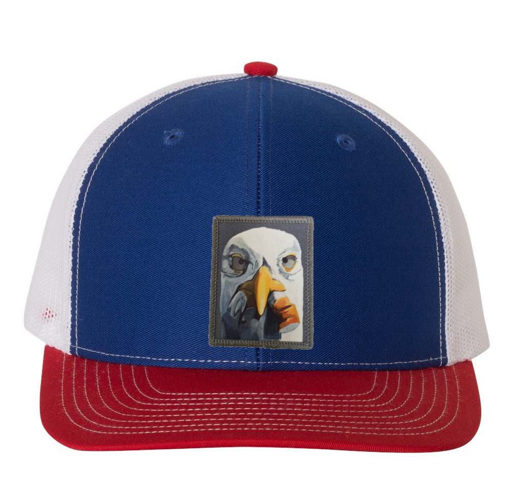 Red/White/Royal Trucker Hats Flyn Costello Seagull with Cig