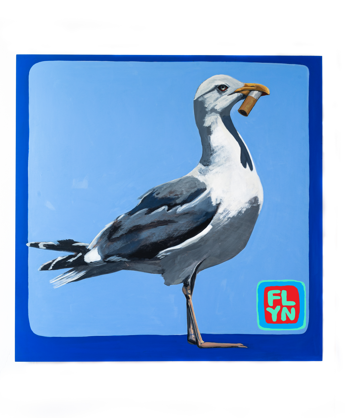 Standing Seagull Sticker Stickers Flyn_Costello_Art 2x2 inches