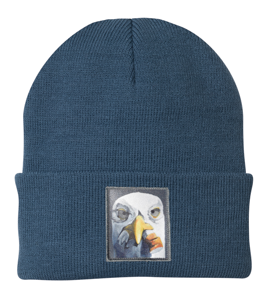 Seagull with Cig Beanie Hats Flyn Costello Dusty Blue