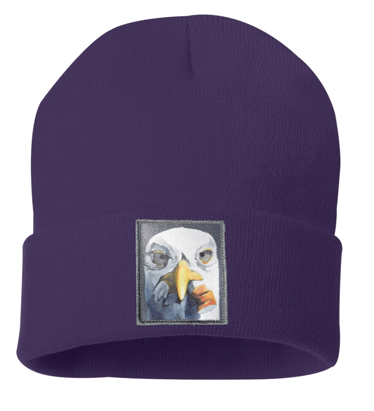 Seagull with Cig Beanie Hats Flyn Costello Purple