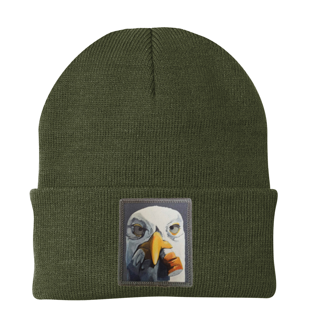 Seagull with Cig Beanie Hats Flyn Costello Olive  