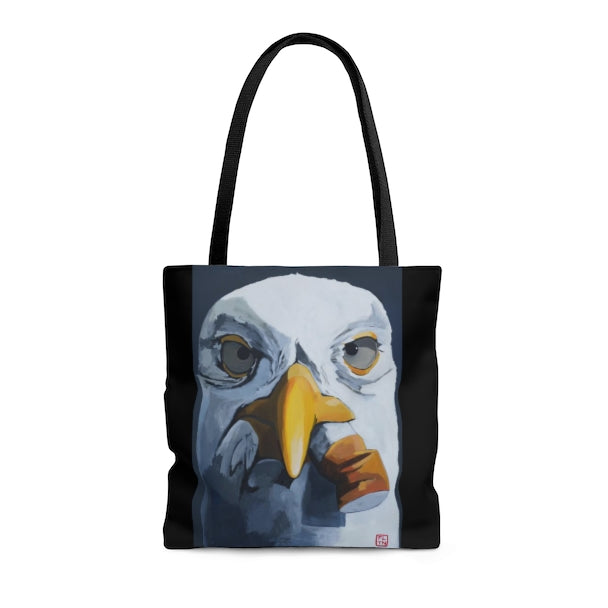 Seagull with Cig Tote Bag tote bag Flyn_Costello_Art