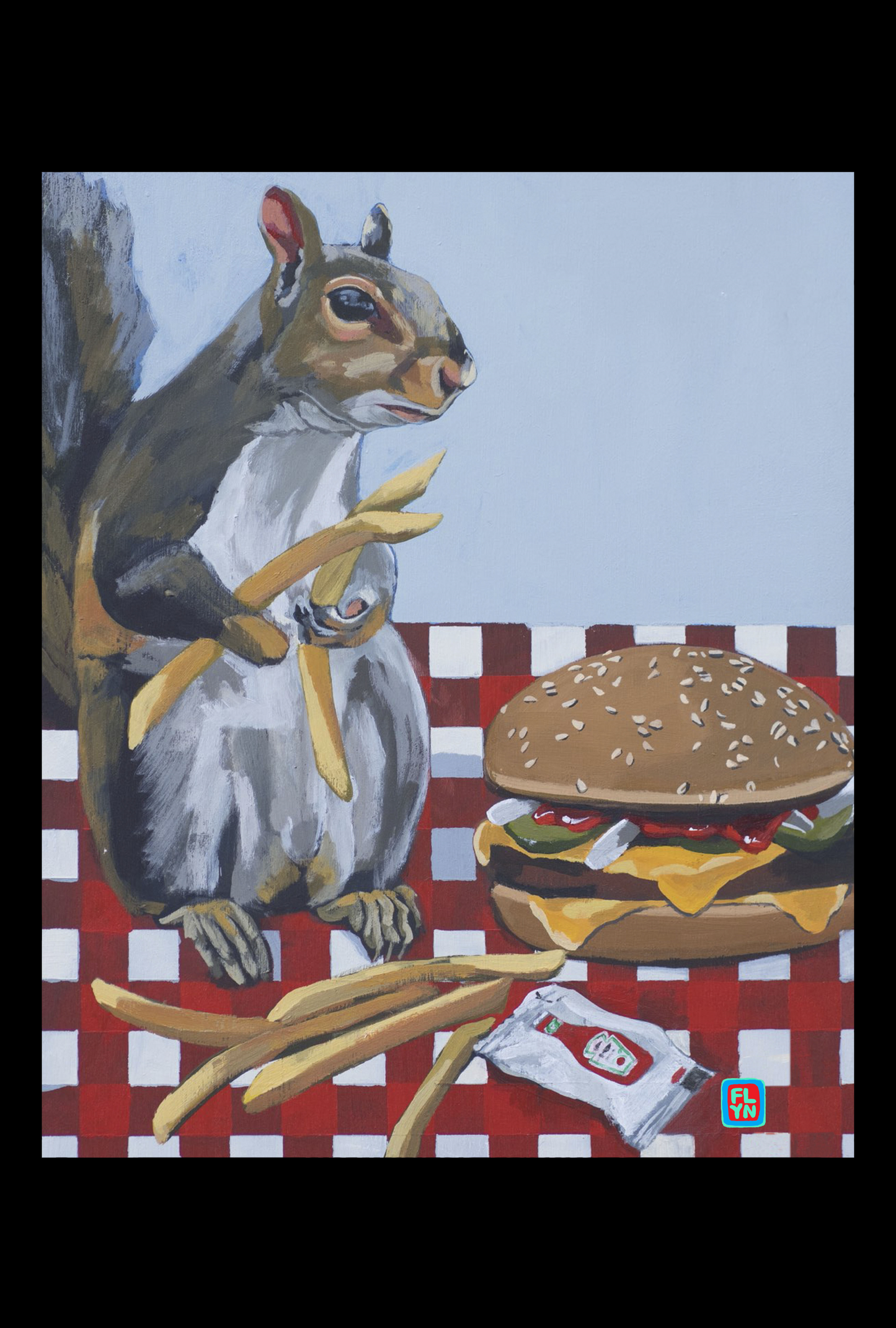 Squirrel Burger Print Prints Flyn Costello