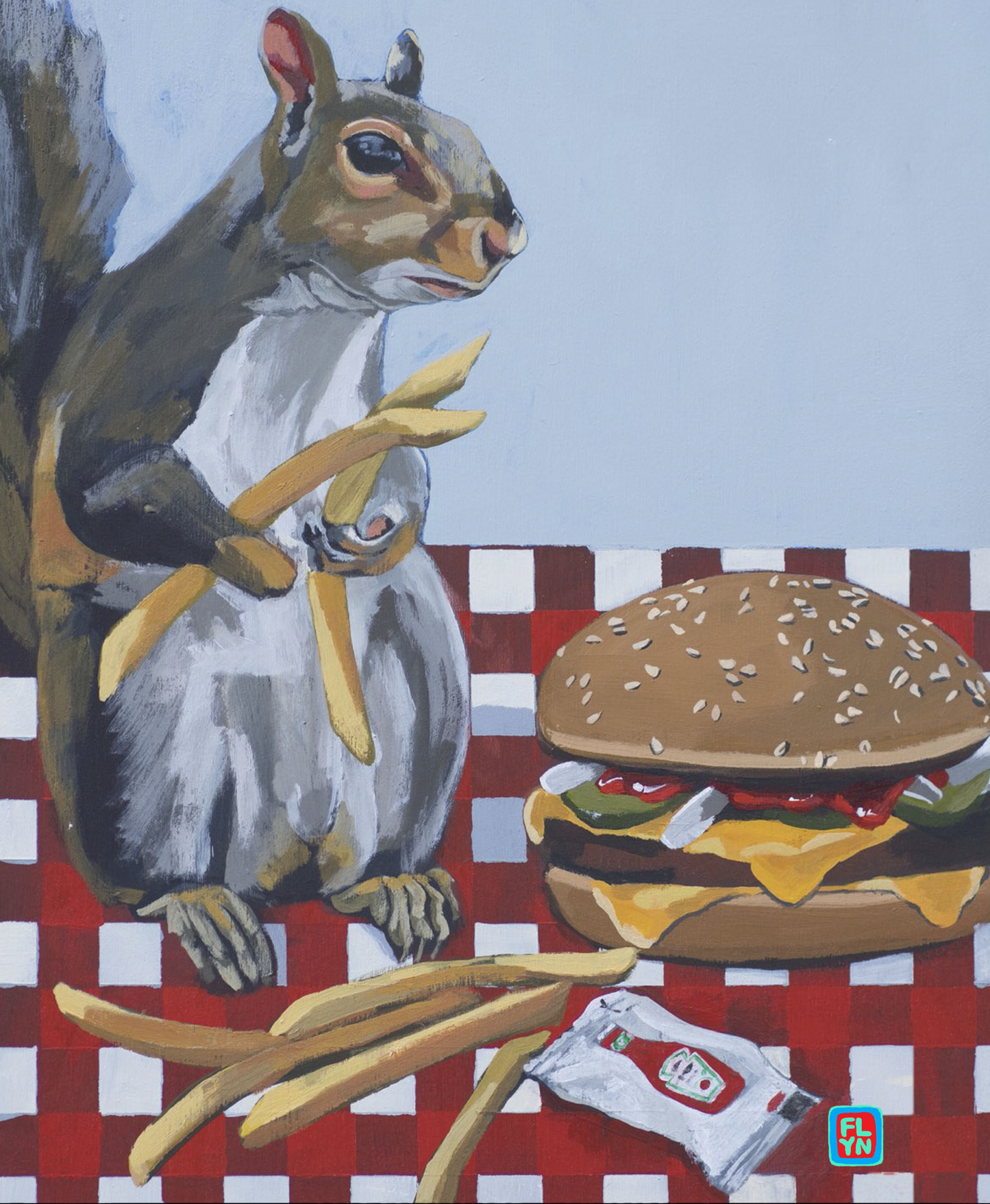 Squirrel Burger Print Prints Flyn Costello