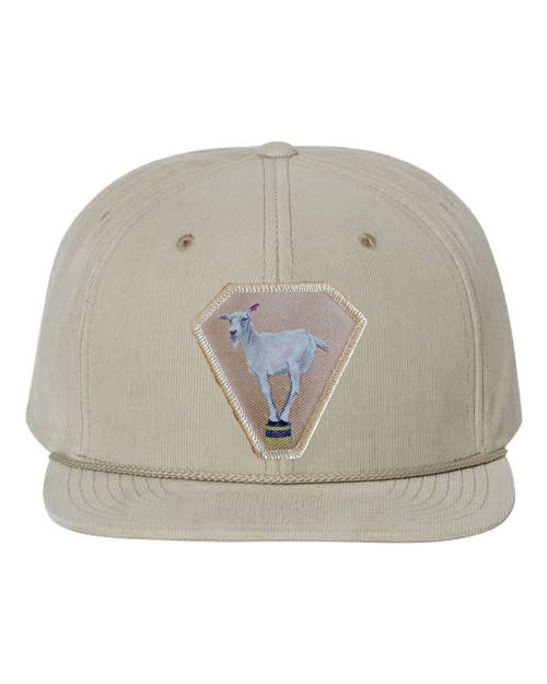 Tan Corduroy Flat Bill Trucker Hats Flyn Costello Diamond Goat  