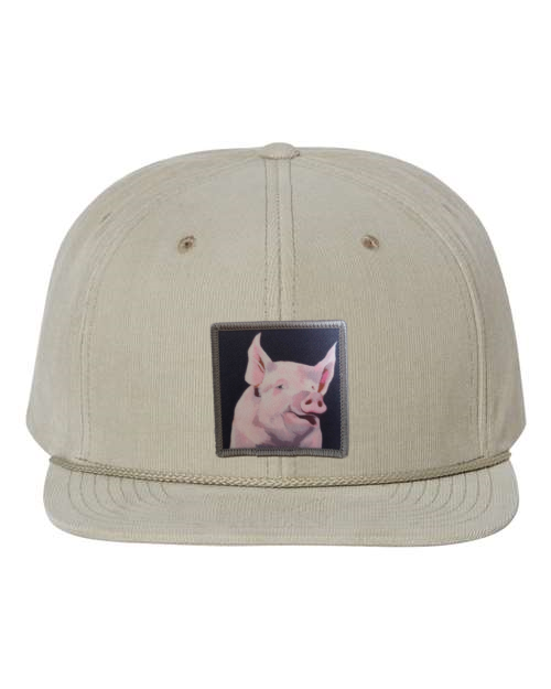 Tan Corduroy Flat Bill Trucker Hats Flyn Costello Piggie