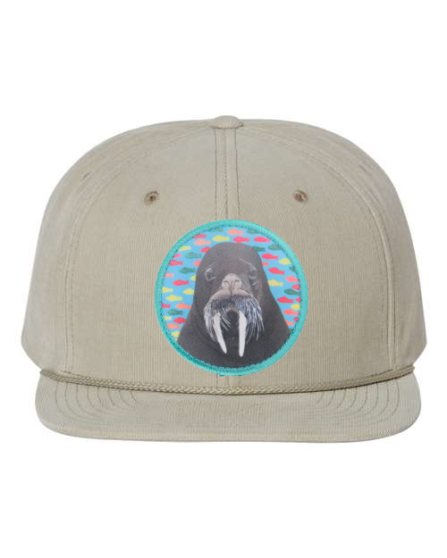 Tan Corduroy Flat Bill Trucker Hats Flyn Costello Walrus