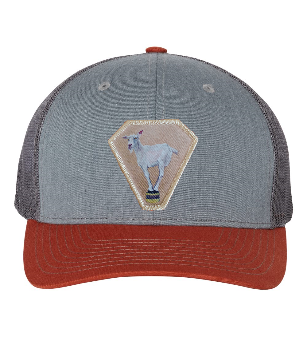 Grey/Terracotta Trucker Hats Flyn Costello Diamond Goat