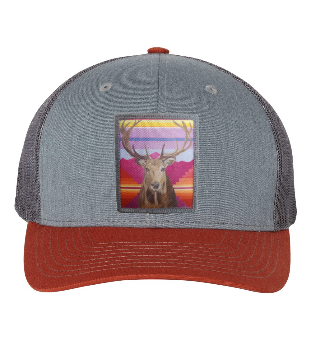 Grey/Terracotta Trucker Hats Flyn Costello Elk