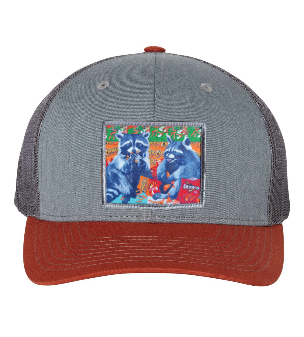 Grey/Terracotta Trucker Hats Flyn Costello Junkfood Bandits