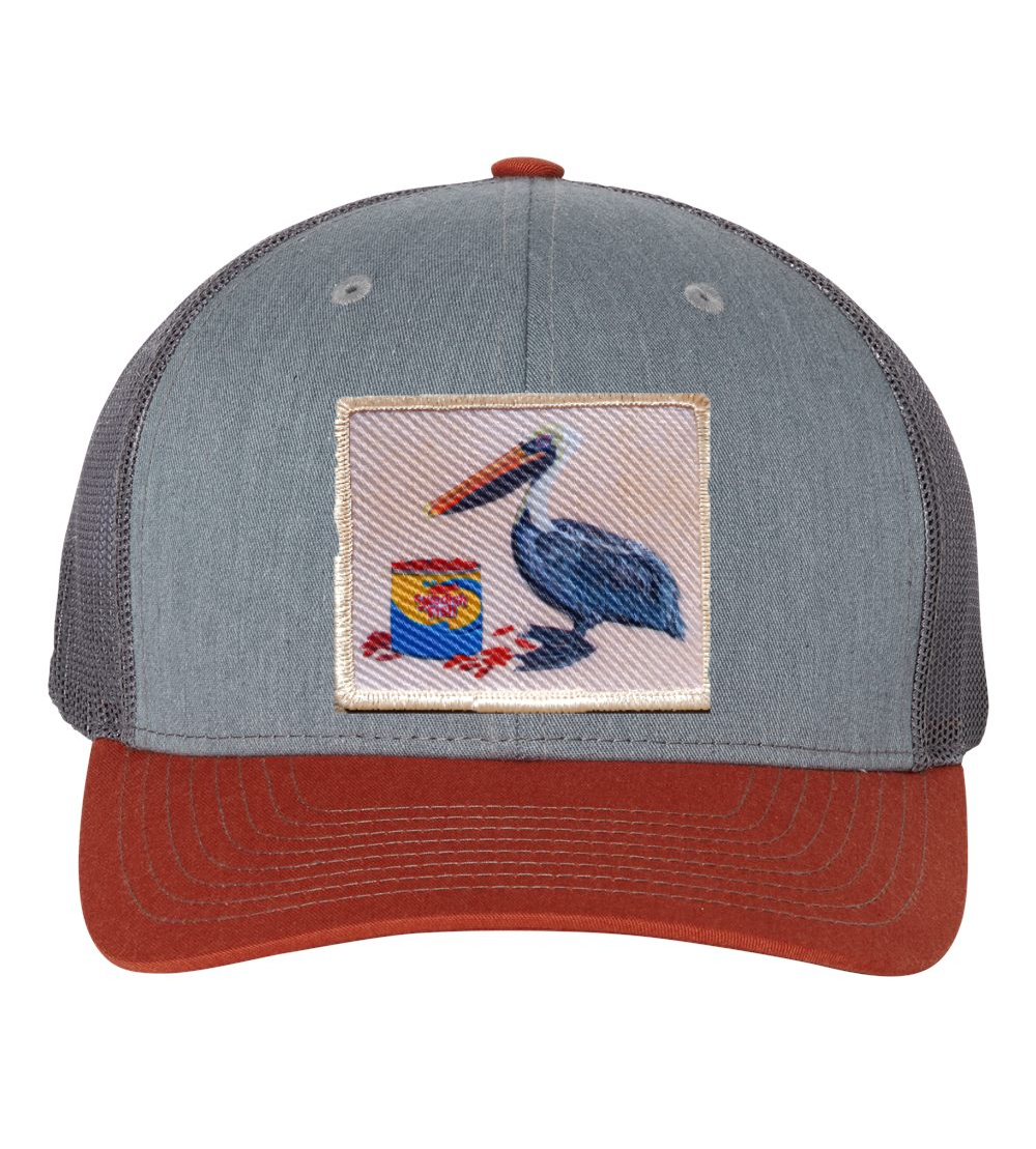 Grey/Terracotta Trucker Hats Flyn Costello Gone Fishin'