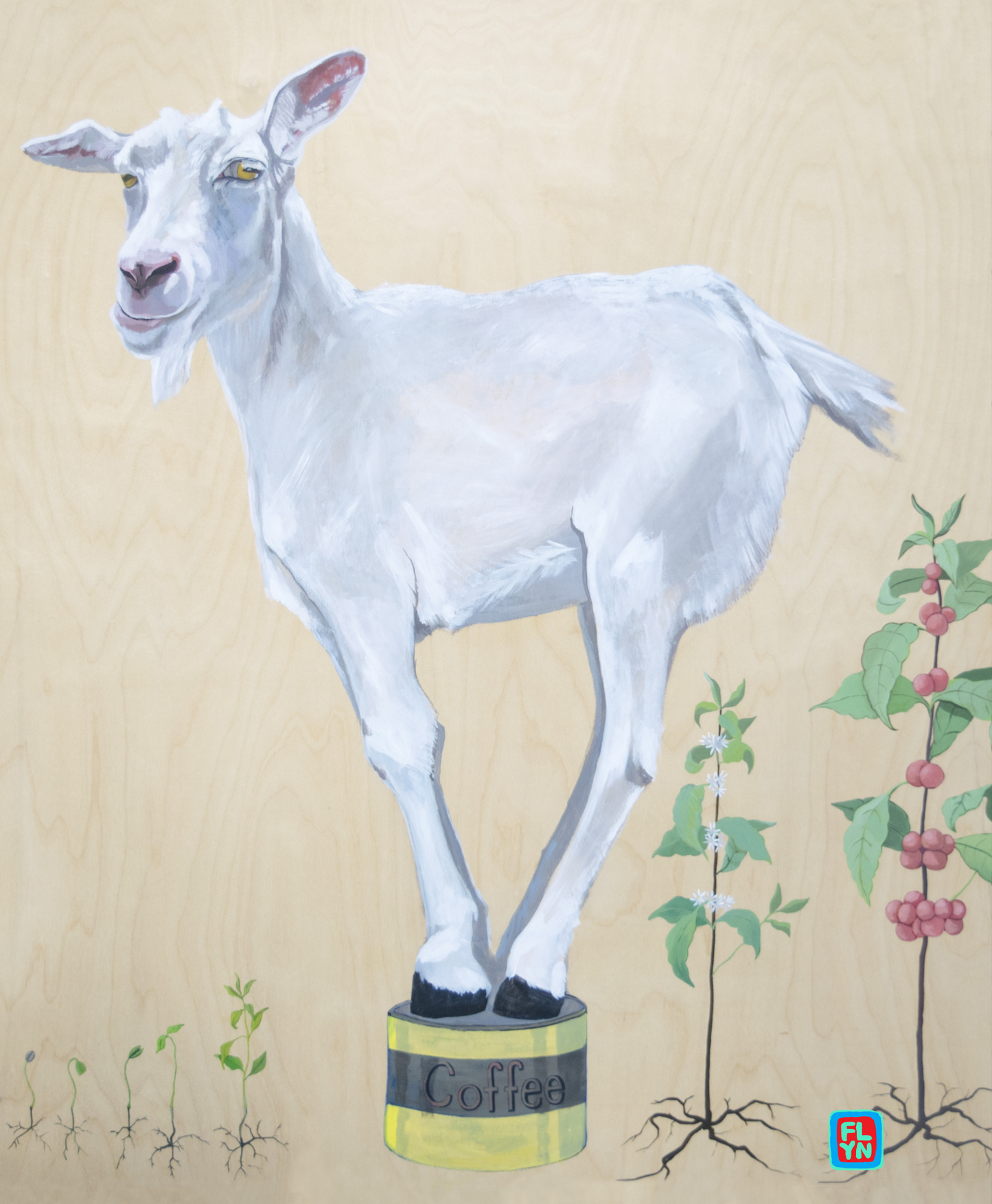 The Discoverer Goat Print Prints Flyn Costello