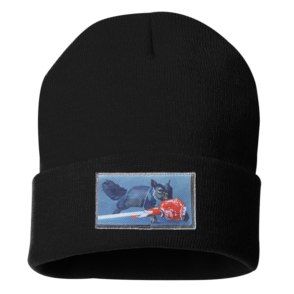 Secret Stash Squirrel Beanie Hats Flyn Costello Black