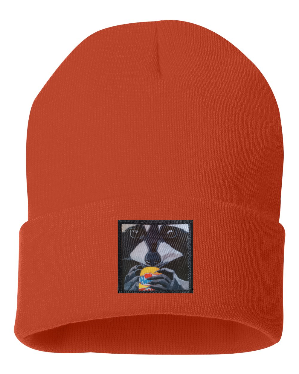 The Snack Kid Raccoon Beanie Hats Flyn Costello Brunt Orange