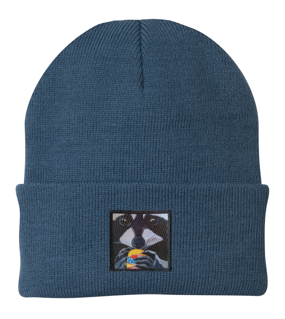 The Snack Kid Raccoon Beanie Hats Flyn Costello Dusty Blue