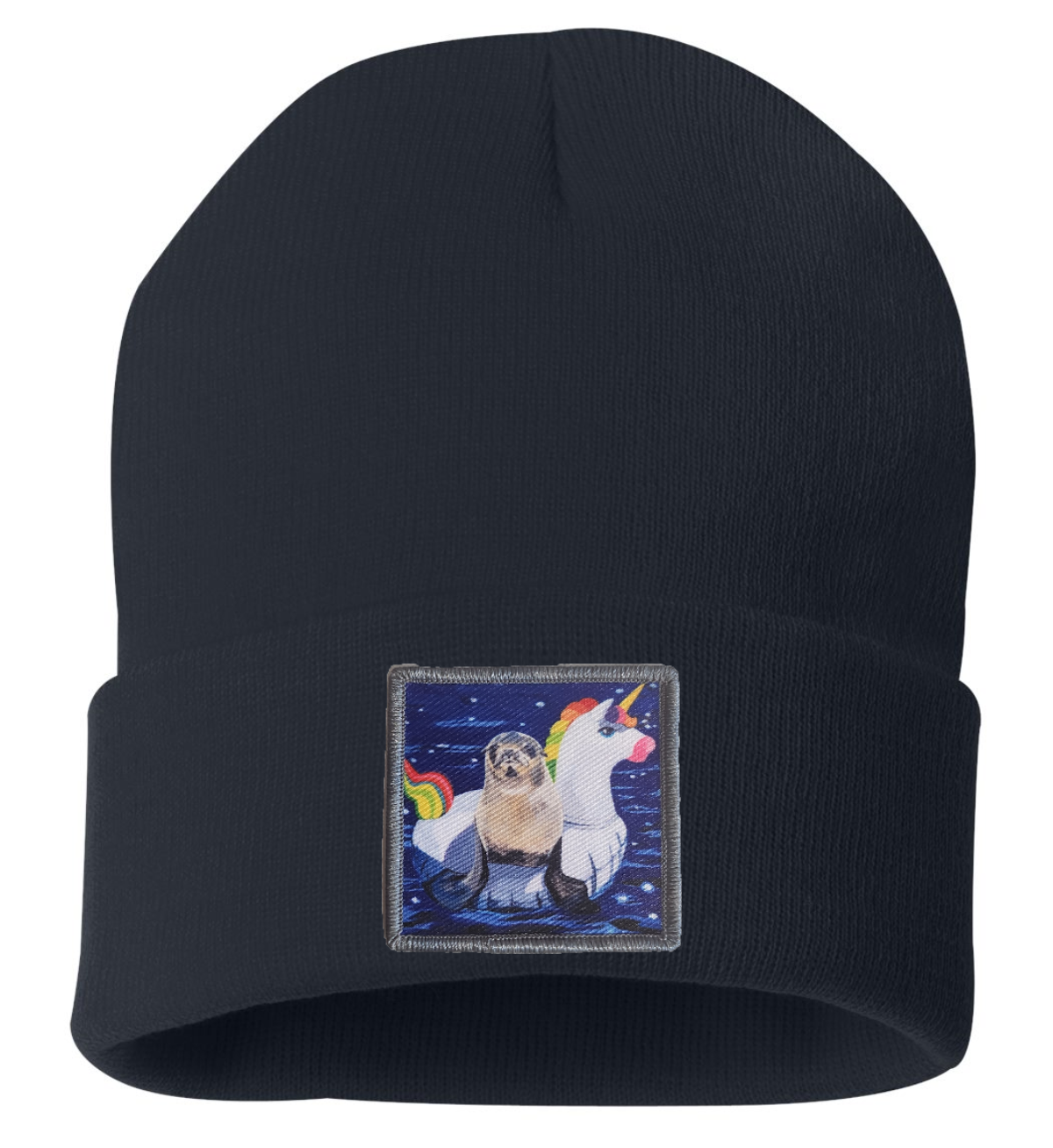 Unicorn Drifter Seal Beanie Hats Flyn Costello Black