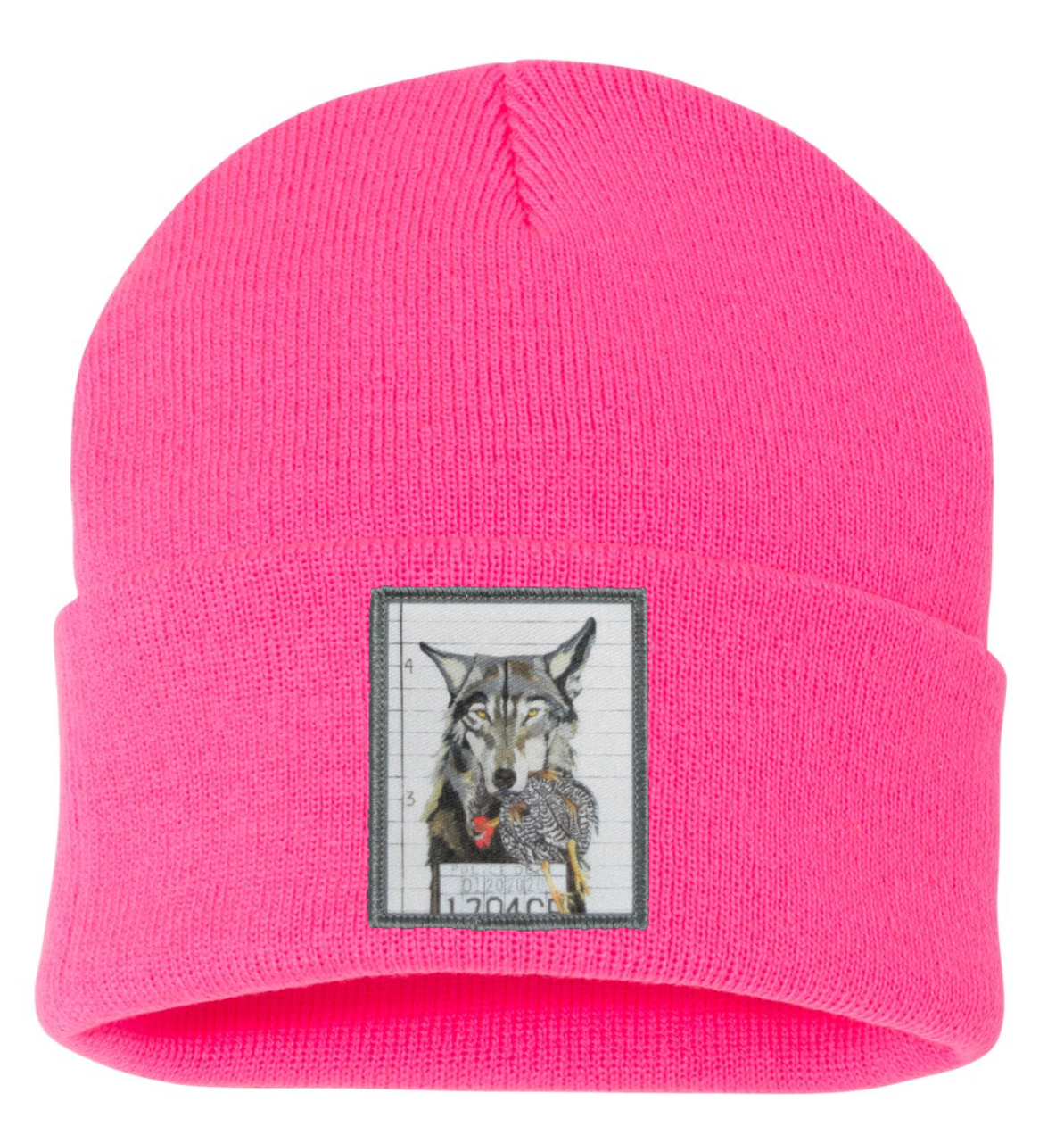 The Usual Suspects: Wolf Beanie Hats Flyn Costello Neon Pink