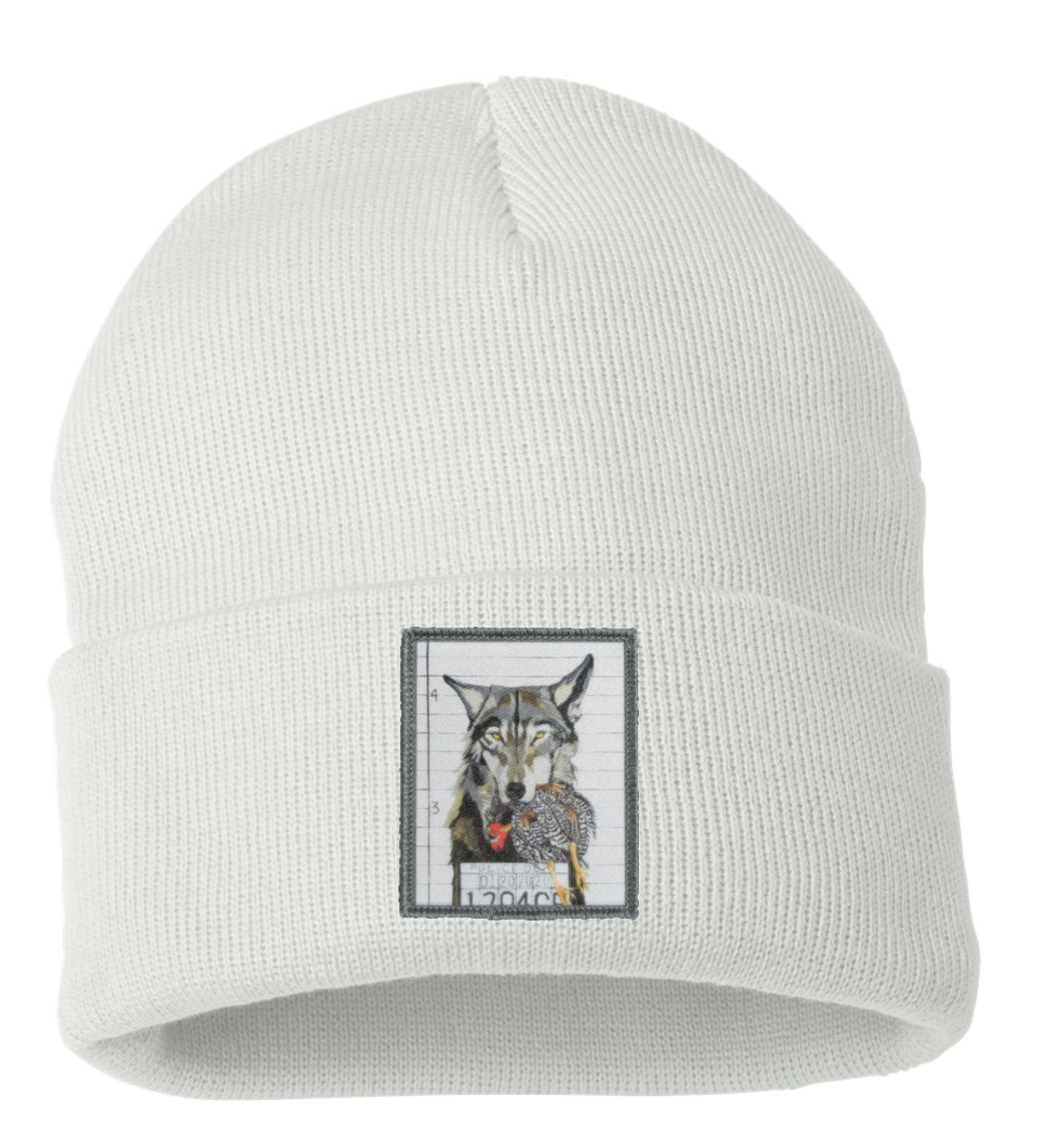 The Usual Suspects: Wolf Beanie Hats Flyn Costello White