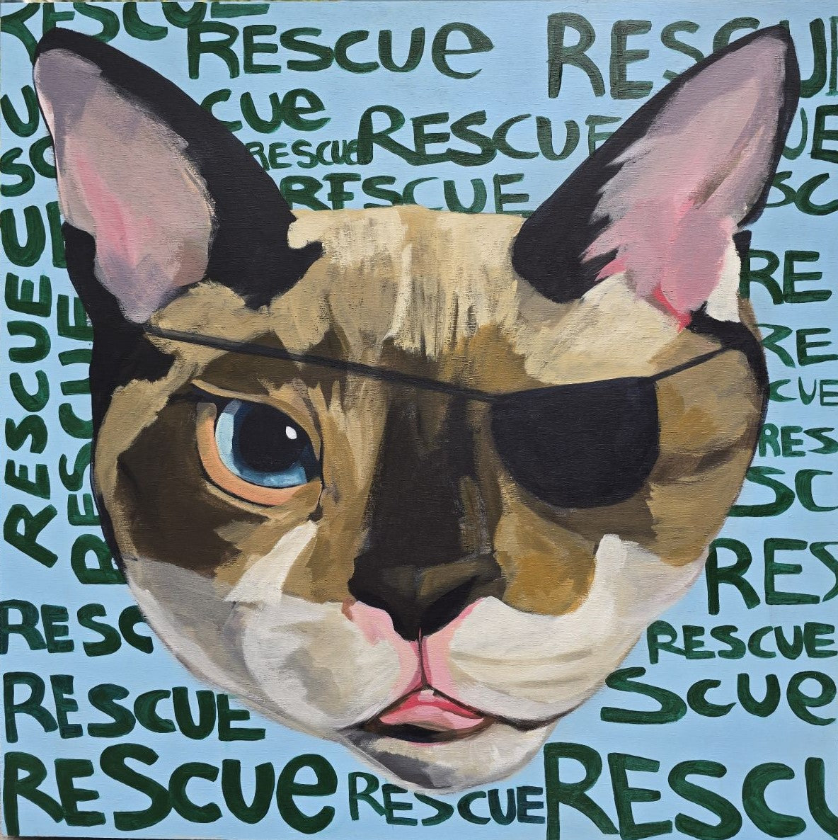 Rescue Cat Sticker Art & Paper Flyn Hats 2"x2"