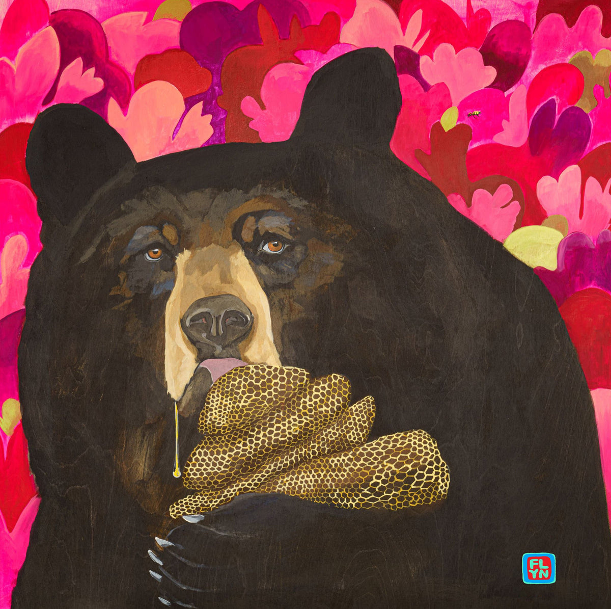 Hot Pink Honey Bear 12x18 Print