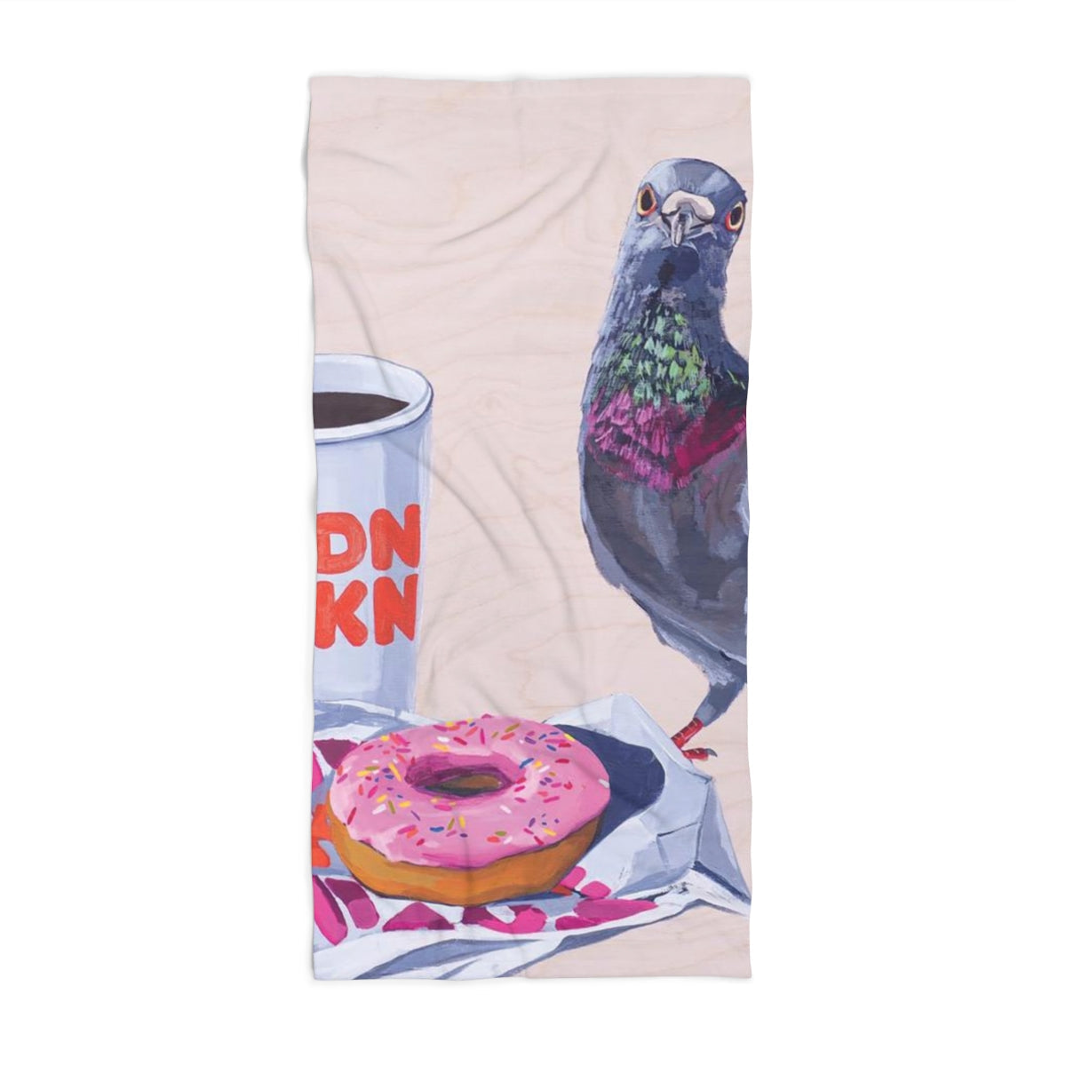 Pigeons Run on Donuts Beach Towel FLYNhats