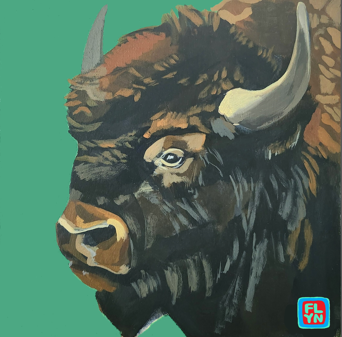 Bison Sticker Stickers FlynHats 2"x2"  