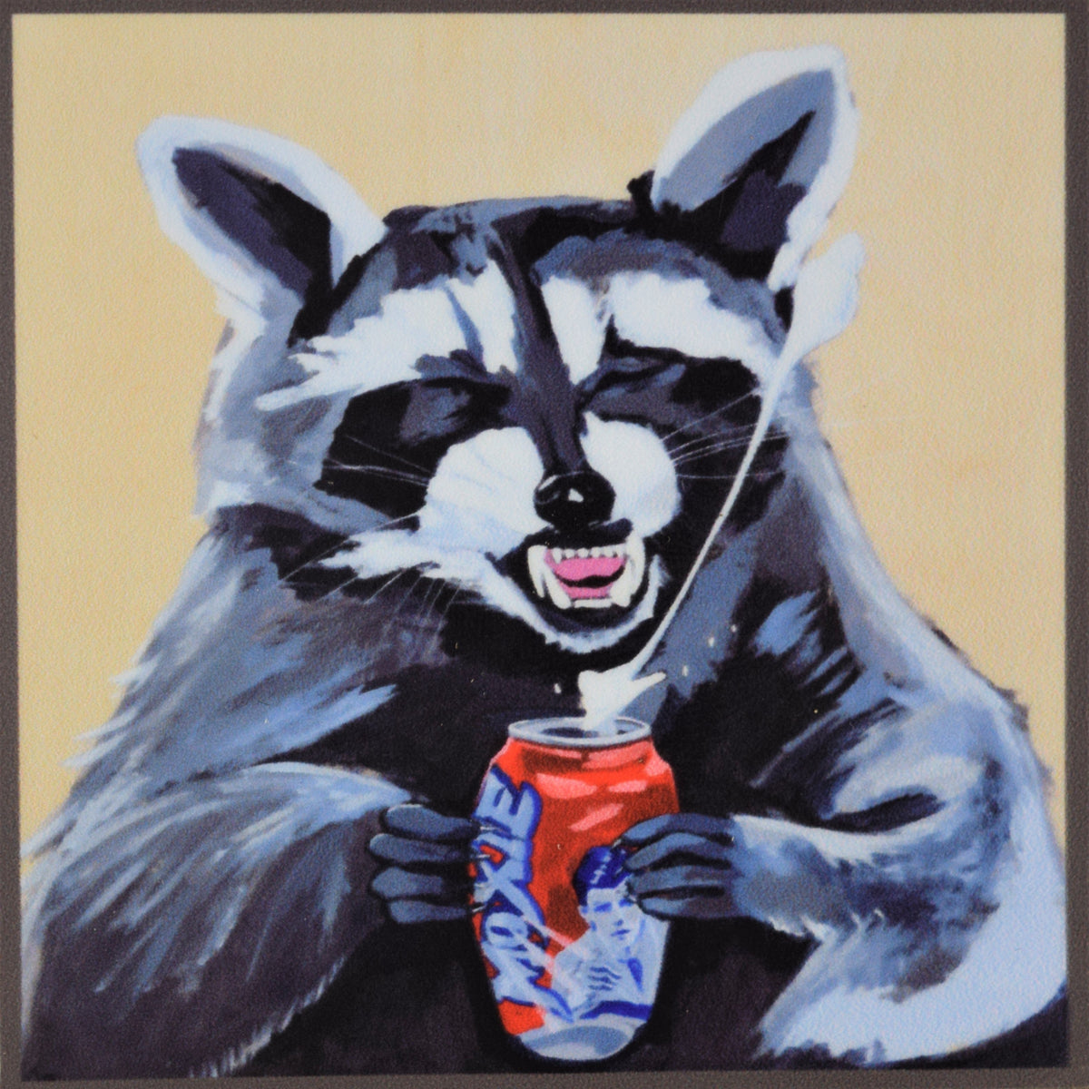 Camp Crasher Raccoon Sticker Art & Paper Flyn Hats 2x2 inches
