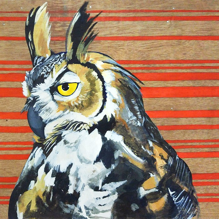 Red Gaia Owl Mini Print Card Art & Paper Flyn Hats