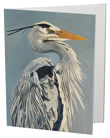 Great Blue Heron Greeting Card  Flyn_Costello_Art   
