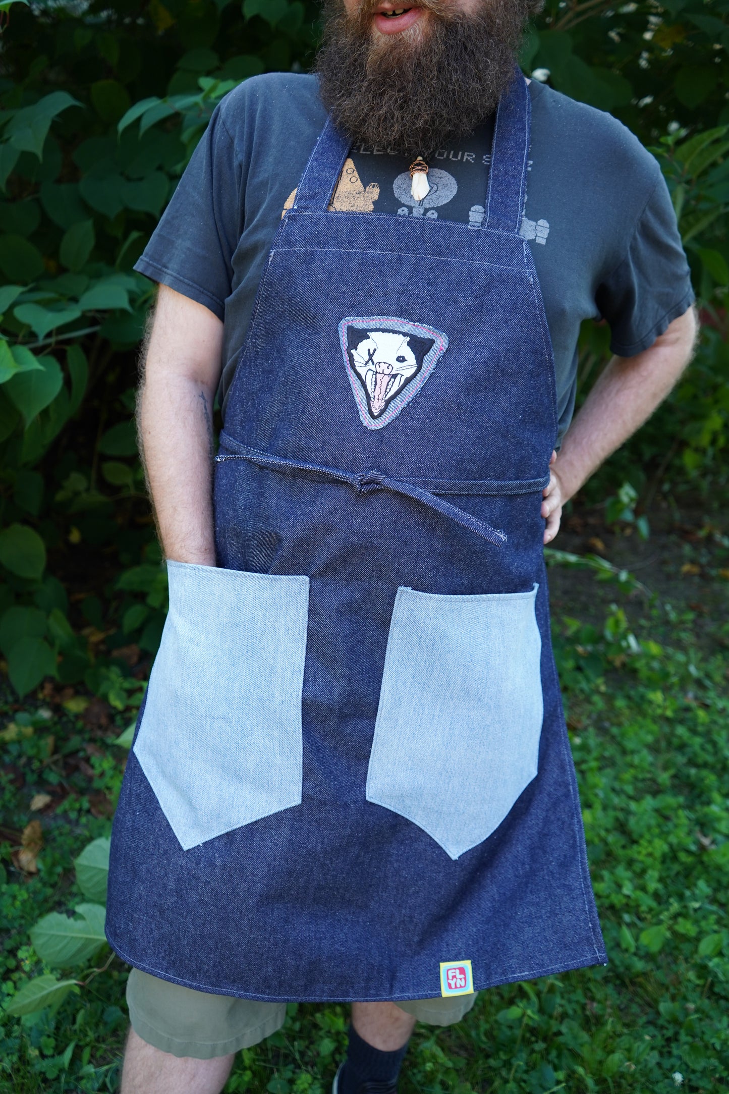 One of a Kind Handmade Not Dead Yet Opossum Apron FLYNhats