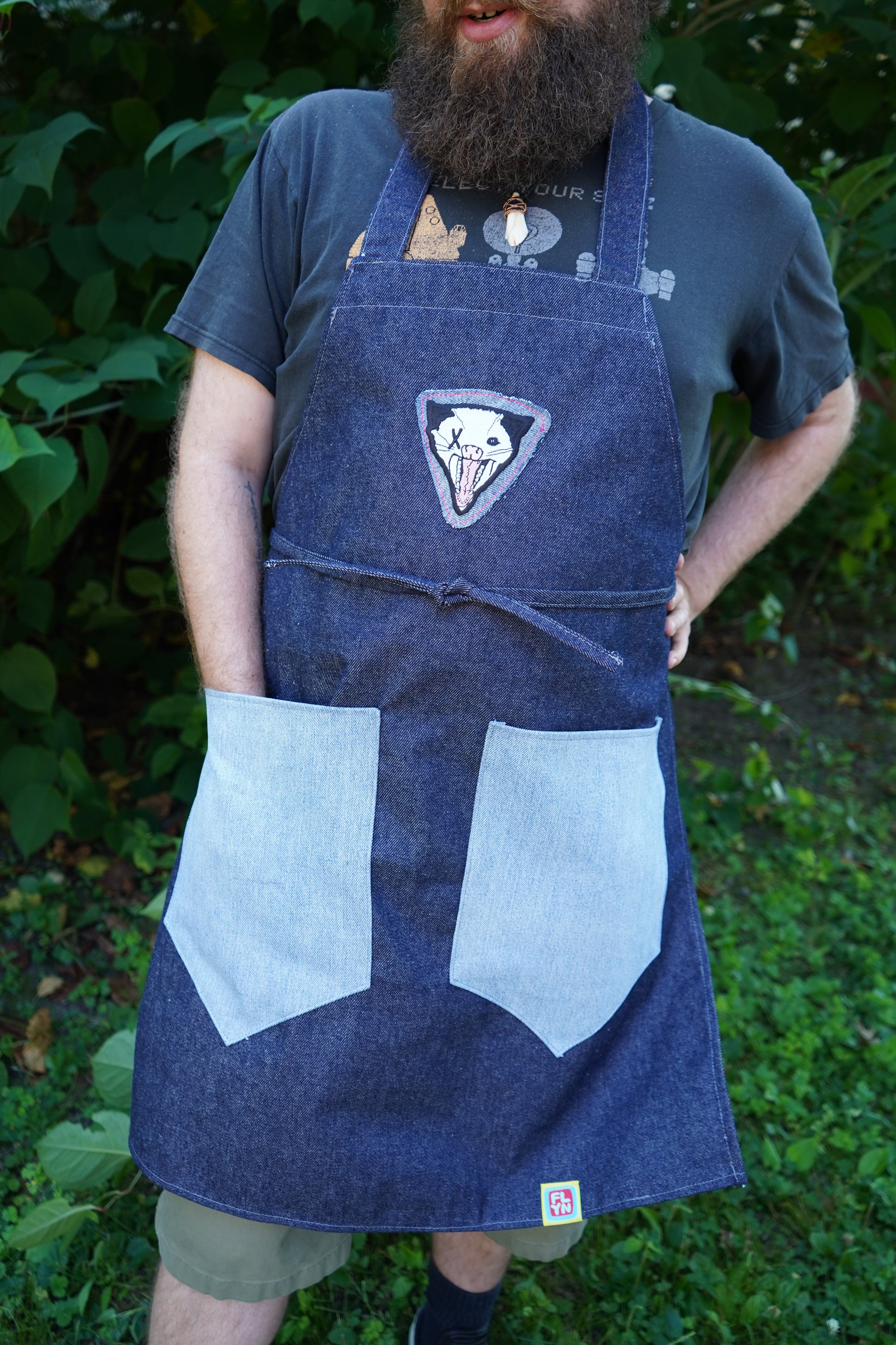 One of a Kind Handmade Not Dead Yet Opossum Apron FLYNhats