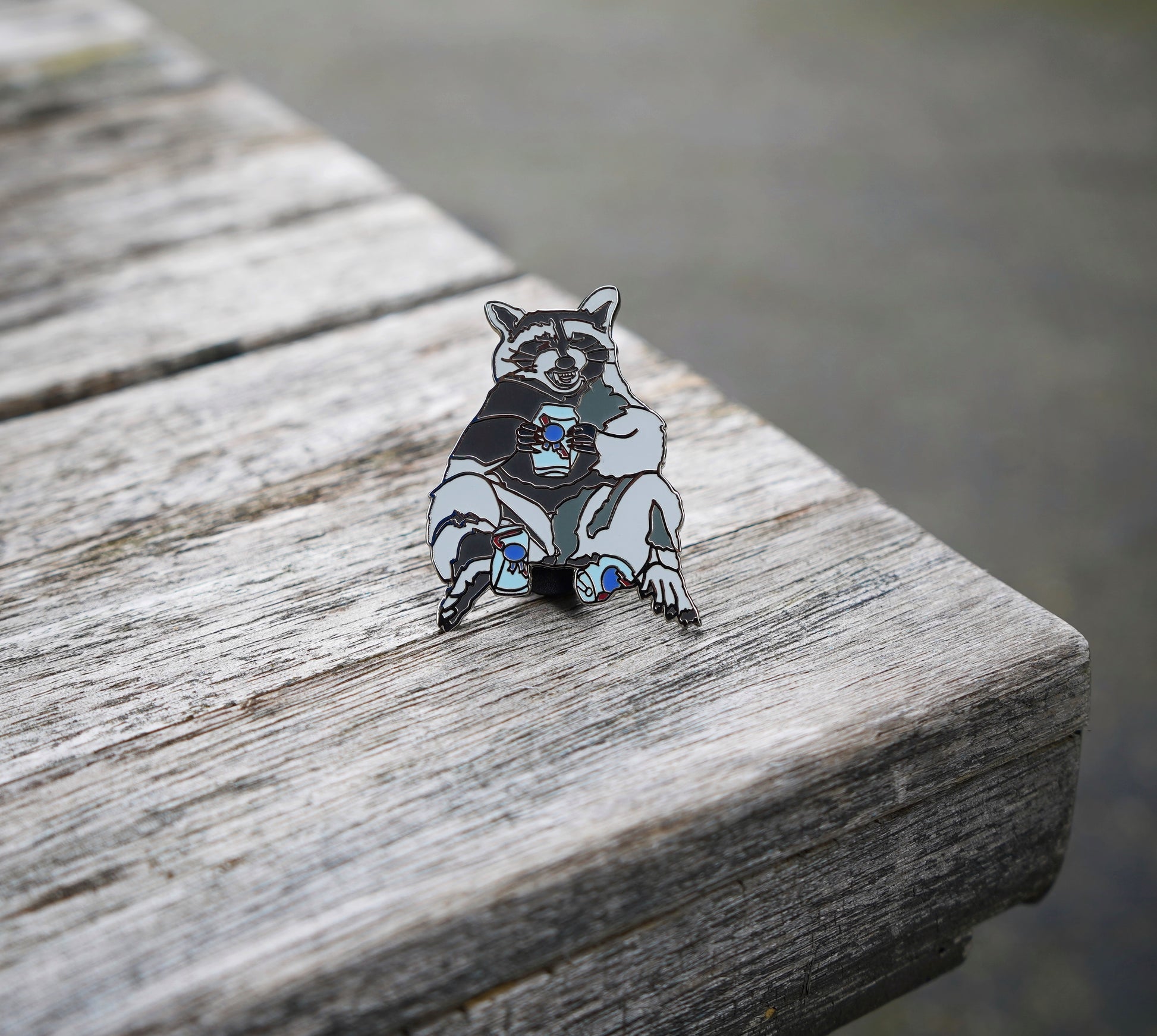 Beer Bandit Raccoon Pin Pinback Buttons Flyn Costello