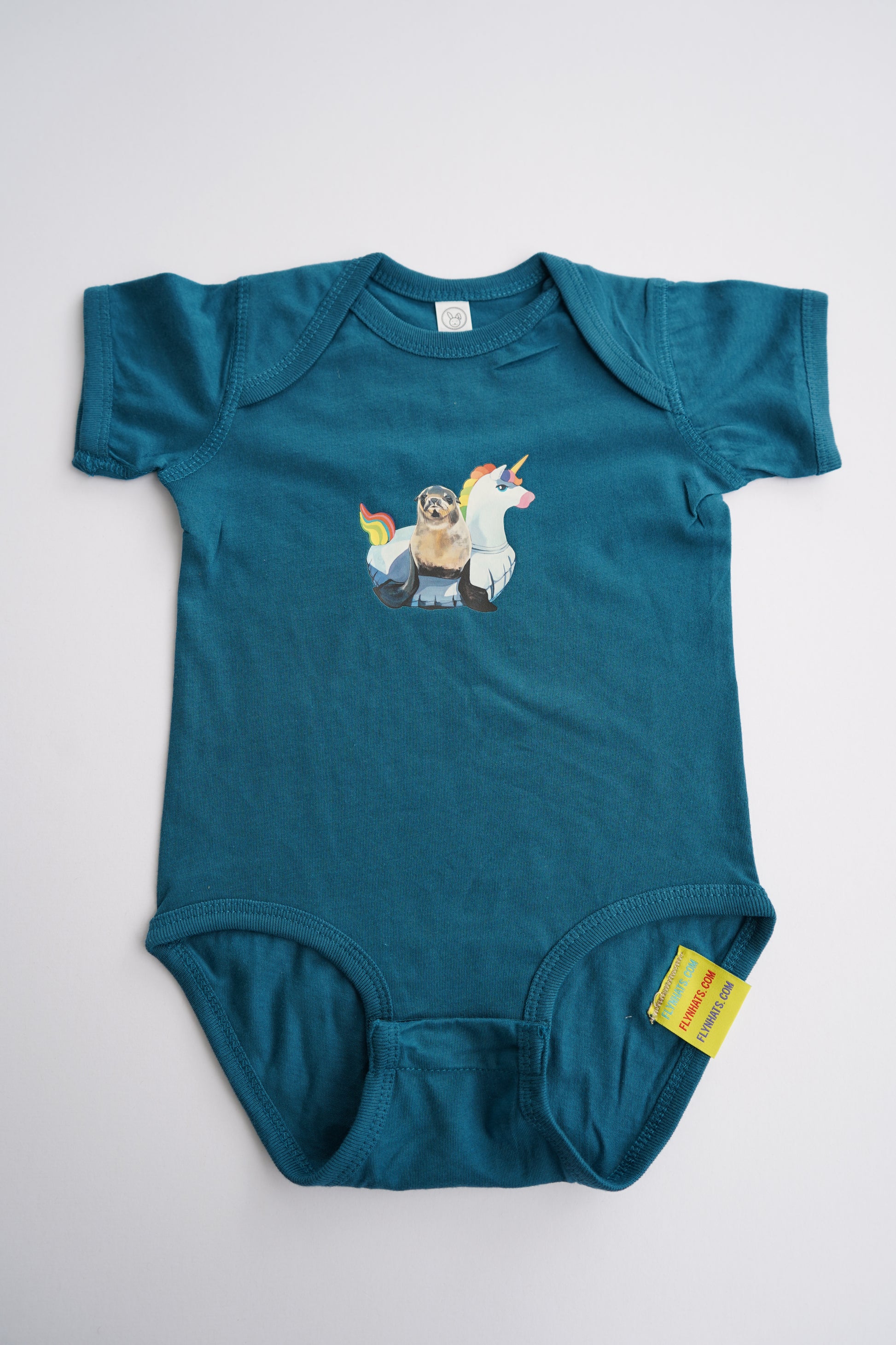 Unicorn Drifter Baby Onesies FlynHats Blue new born