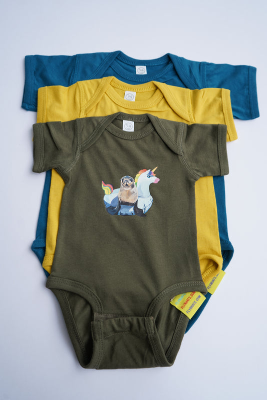 Unicorn Drifter Baby Onesies FlynHats