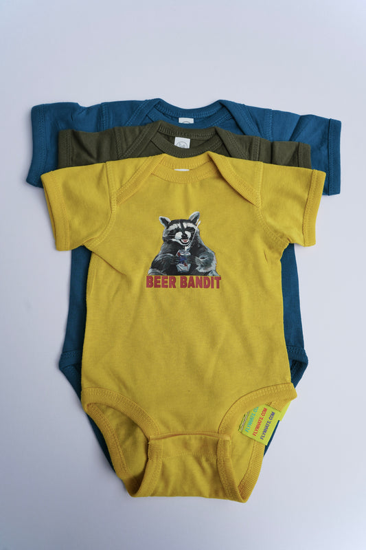 Beer Bandit Baby Onesies FlynHats