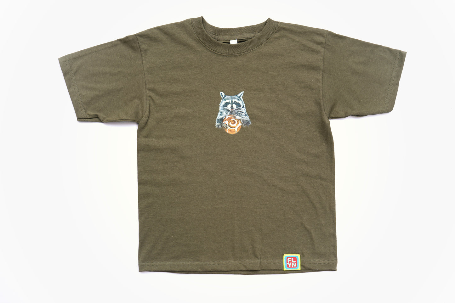 Cinnabun Bandit Olive Youth Tshirt FlynHats XS