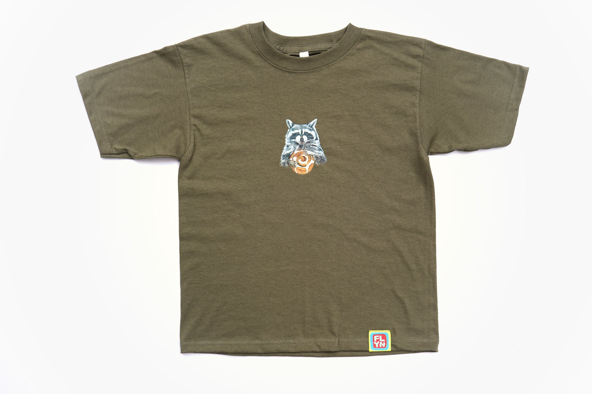 Cinnabun Bandit Olive Youth Tshirt FlynHats XS