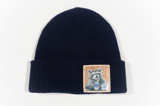 Merino Wool/Cashmere Navy Blue choose your patch FlynHats