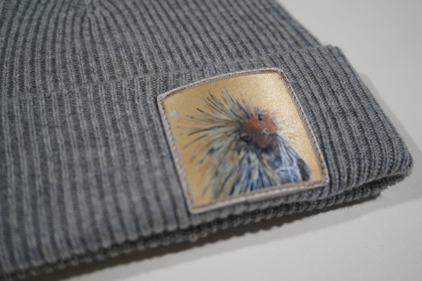 Merino Wool/Cashmere Grey Beanie choose your patch FlynHats