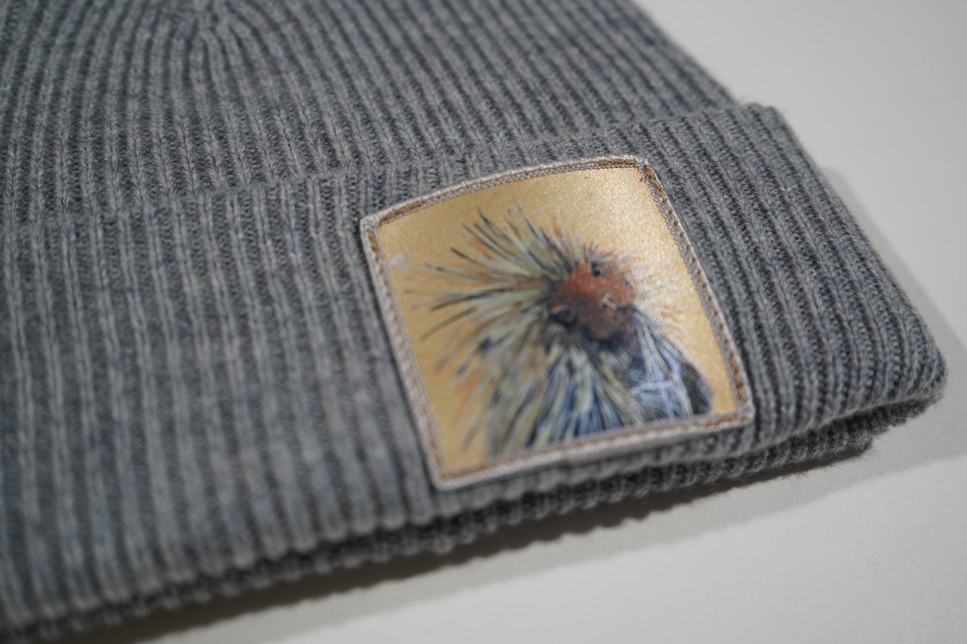 Merino Wool/Cashmere Grey Beanie choose your patch FlynHats