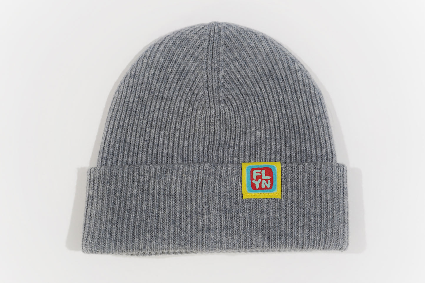 Merino Wool/Cashmere Grey Beanie choose your patch FlynHats