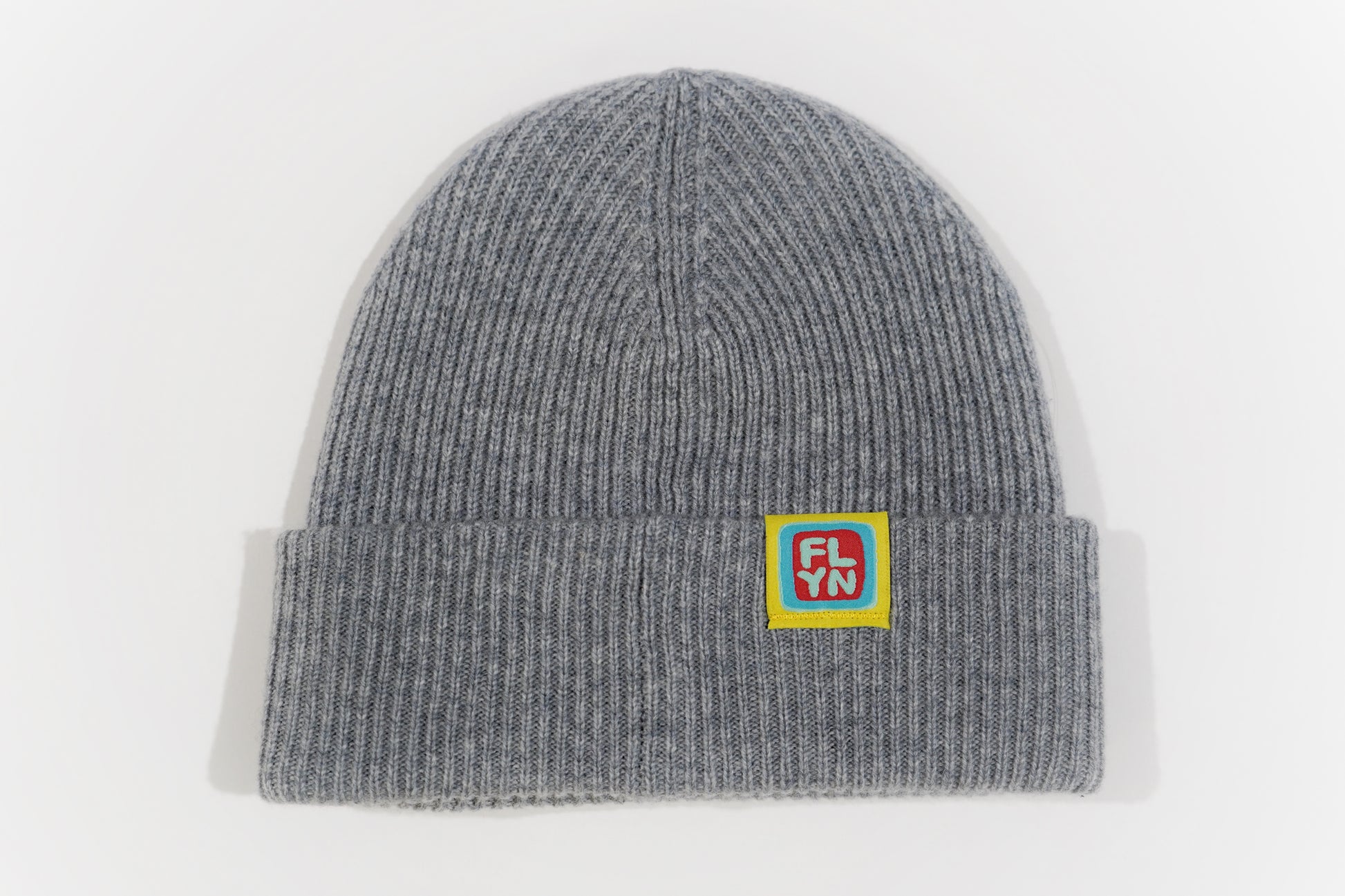 Merino Wool/Cashmere Grey Beanie choose your patch FlynHats