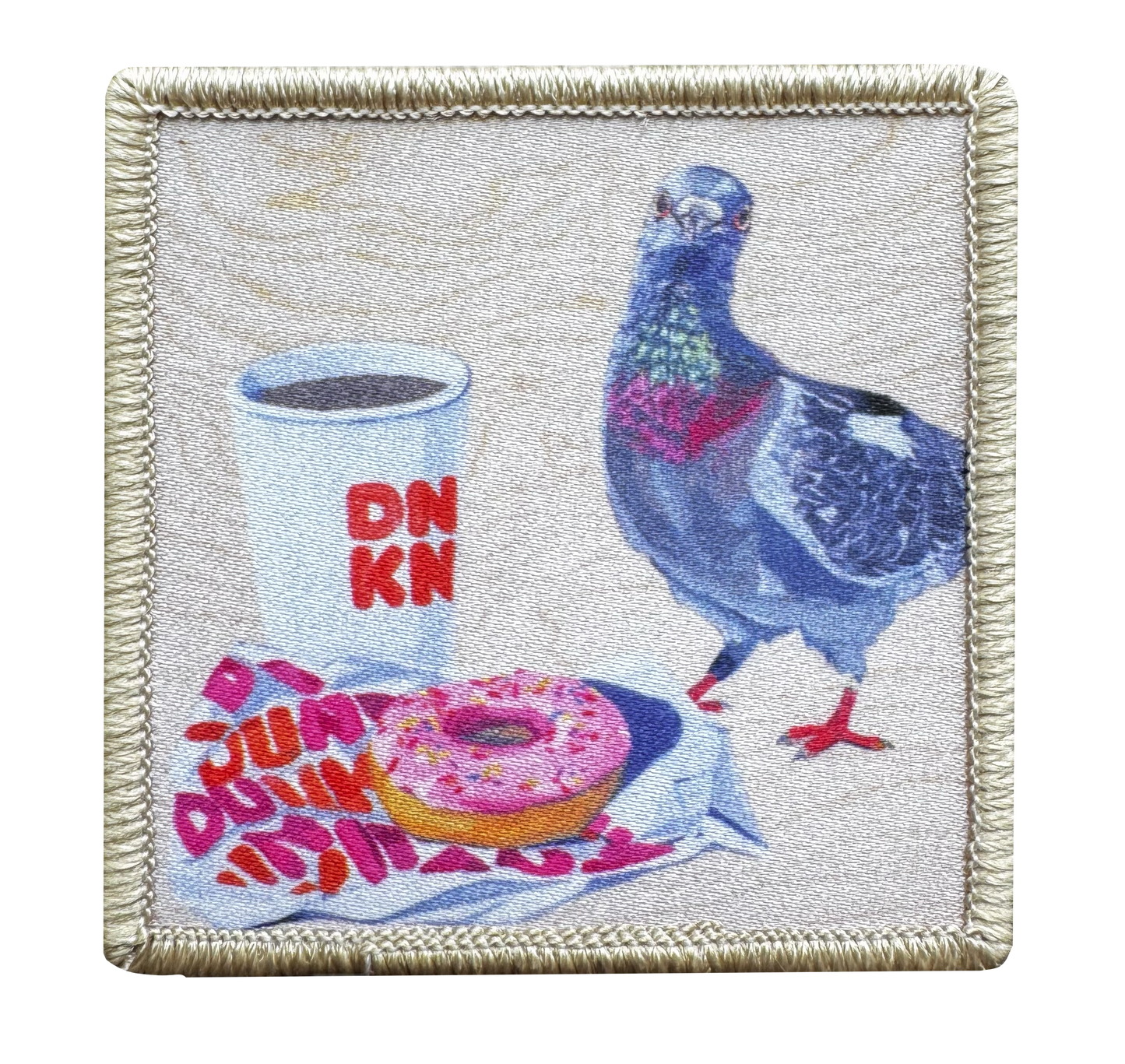 Merino Wool/Cashmere Cream Beanie choose your patch FlynHats Pigeons run on donuts