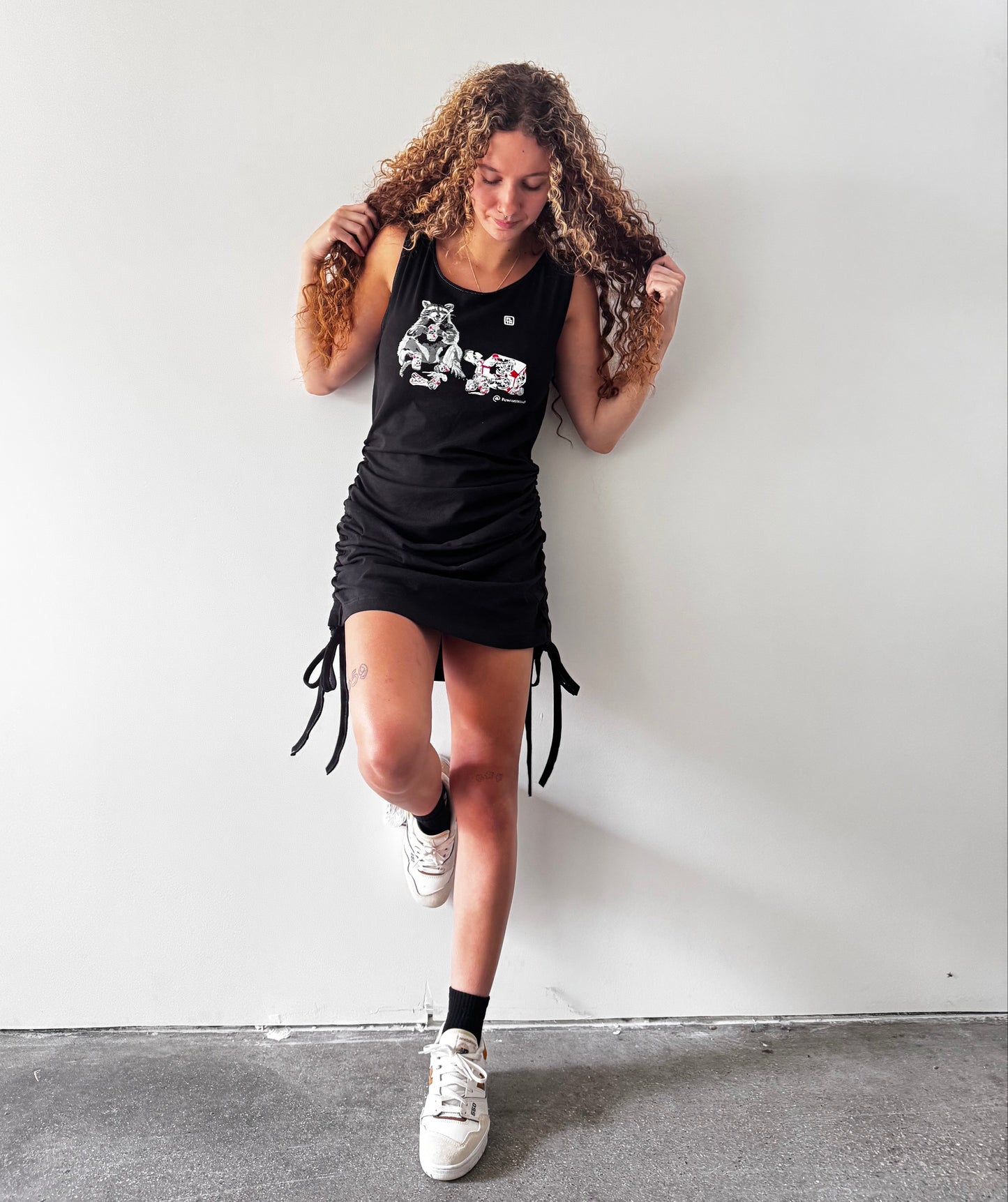 Adjustable cinched Beer Bandit black tank dress FlynHats