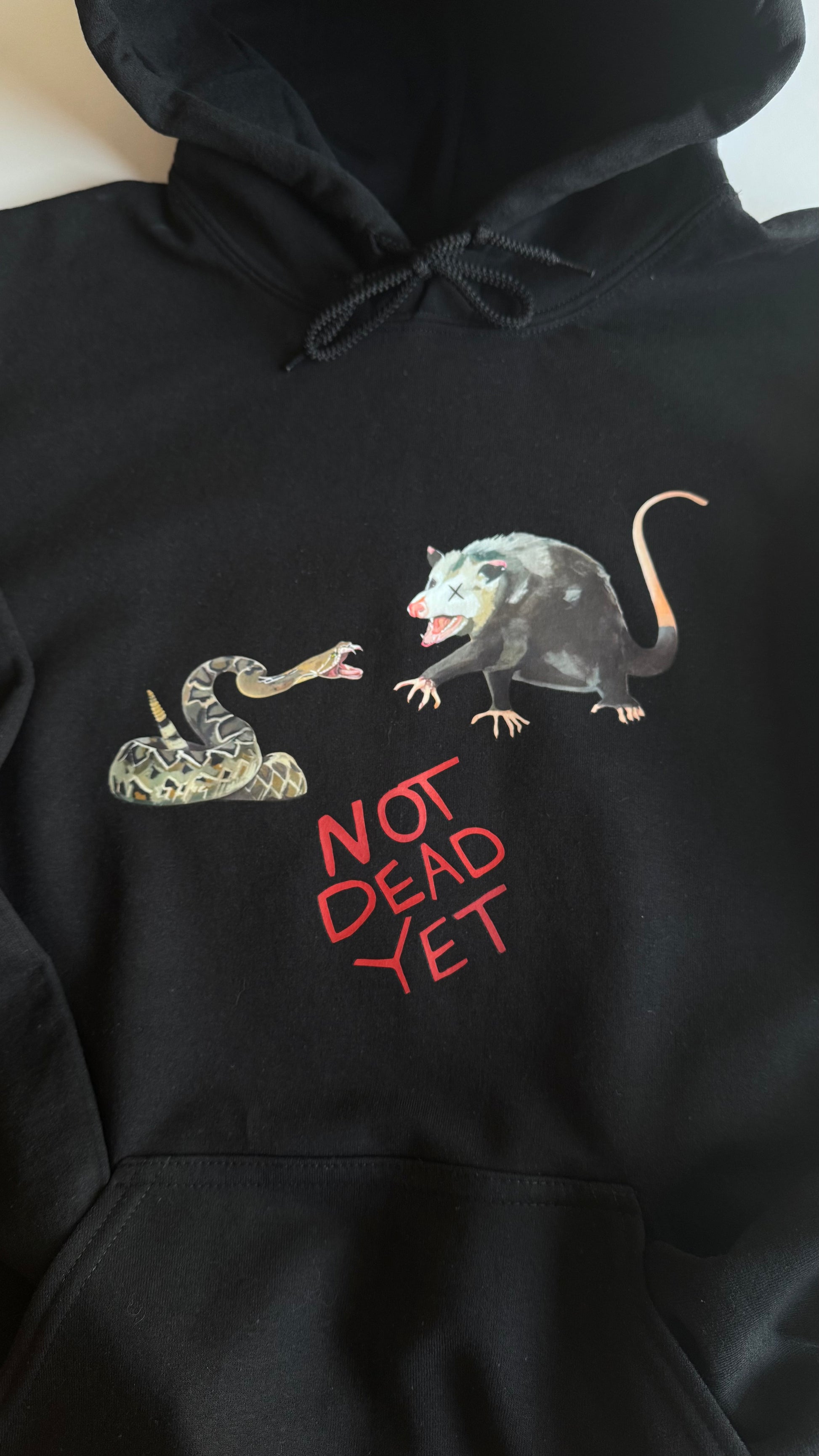 Not Dead Yet Adult Black Sweatshirt Hoodie FlynHats
