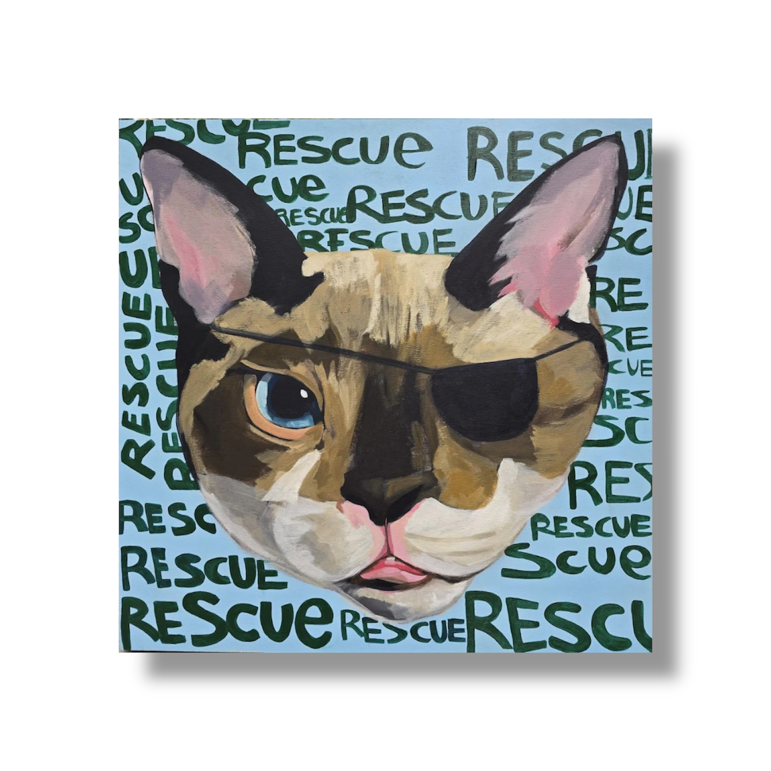 RESCUE The One Eyed Cat Sticker Stickers FlynHats