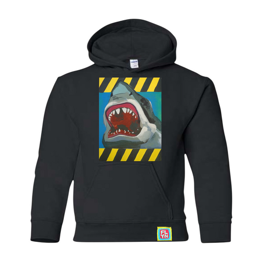 They're HERE Black Youth Hoodie FlynHats