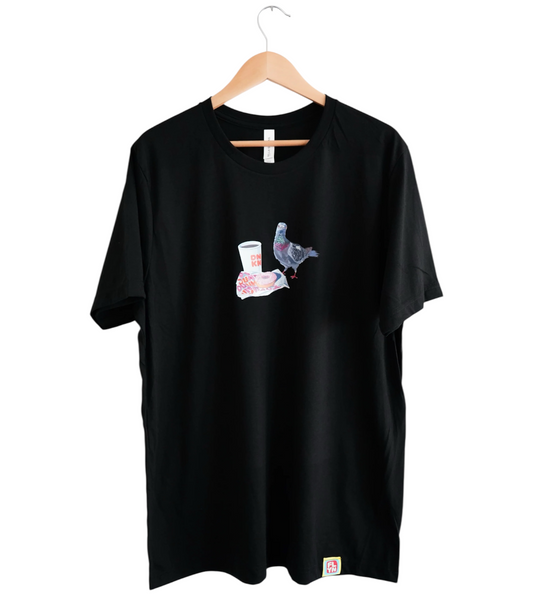 Pigeons Run on Donuts Black t-shirt